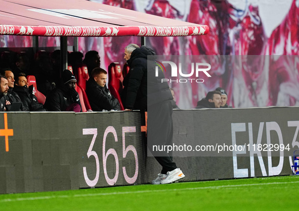 Marco Rose of RB Leipzig  looks on during the Bundesliga match between RB Leipzig and VfL Wolfsburg at Red Bull Arena, Leipzig, Germany on N...