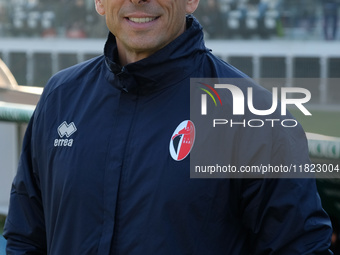 Moreno Longo is the head coach of SSC Bari during the Italian Serie B soccer championship match between Brescia Calcio and SSC Bari at Mario...