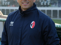 Moreno Longo is the head coach of SSC Bari during the Italian Serie B soccer championship match between Brescia Calcio and SSC Bari at Mario...