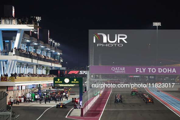 Start of Sprint ahead of the Formula 1 Grand Prix of Qatar at Lusail International Circuit in Lusail, Qatar on November 30, 2024. 