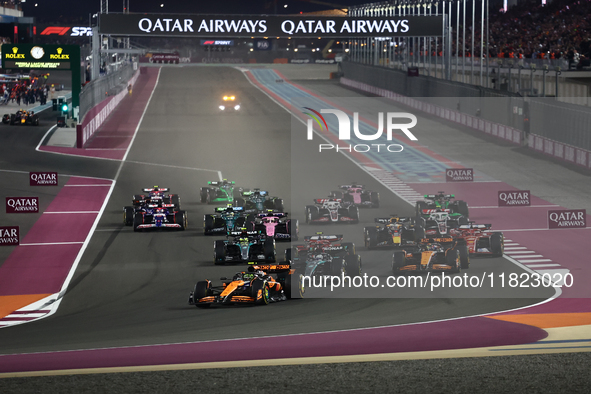 Start of Sprint ahead of the Formula 1 Grand Prix of Qatar at Lusail International Circuit in Lusail, Qatar on November 30, 2024. 