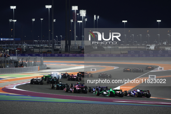 Start of Sprint ahead of the Formula 1 Grand Prix of Qatar at Lusail International Circuit in Lusail, Qatar on November 30, 2024. 