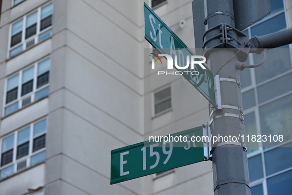 Street signage at the incident. A woman is sexually assaulted by an unidentified male suspect in the Melrose section of Bronx, New York, Uni...