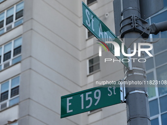 Street signage at the incident. A woman is sexually assaulted by an unidentified male suspect in the Melrose section of Bronx, New York, Uni...