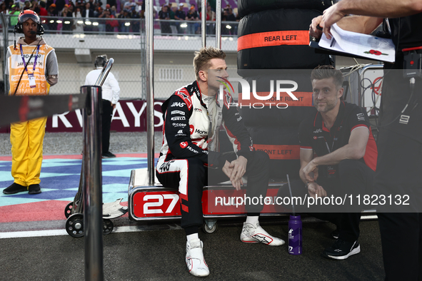 Nico Hulkenberg of Haas before Sprint ahead of the Formula 1 Grand Prix of Qatar at Lusail International Circuit in Lusail, Qatar on Novembe...