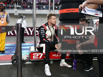 Nico Hulkenberg of Haas before Sprint ahead of the Formula 1 Grand Prix of Qatar at Lusail International Circuit in Lusail, Qatar on Novembe...