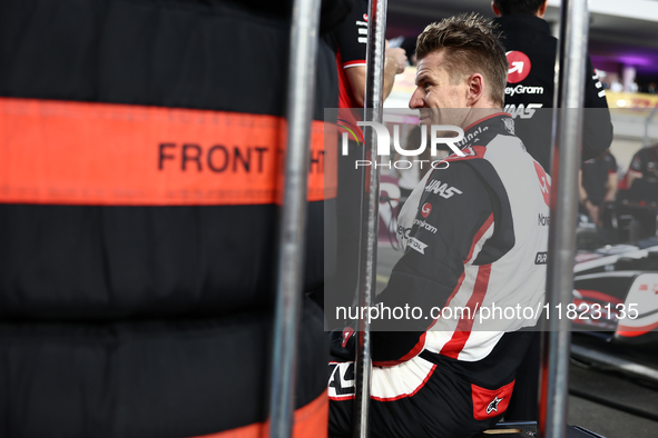 Nico Hulkenberg of Haas before Sprint ahead of the Formula 1 Grand Prix of Qatar at Lusail International Circuit in Lusail, Qatar on Novembe...