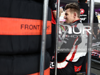 Nico Hulkenberg of Haas before Sprint ahead of the Formula 1 Grand Prix of Qatar at Lusail International Circuit in Lusail, Qatar on Novembe...