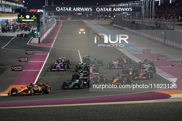 Start of Sprint ahead of the Formula 1 Grand Prix of Qatar at Lusail International Circuit in Lusail, Qatar on November 30, 2024. 