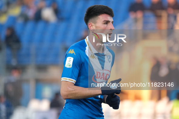 Ante Matteo Juric of Brescia Calcio FC plays during the Italian Serie B soccer championship match between Brescia Calcio and SSC Bari at Mar...