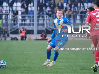 Lorenzo Dickman of Brescia Calcio FC carries the ball during the Italian Serie B soccer championship match between Brescia Calcio and SSC Ba...