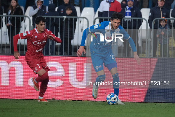 Gennaro Borrelli of Brescia Calcio FC carries the ball during the Italian Serie B soccer championship match between Brescia Calcio and SSC B...