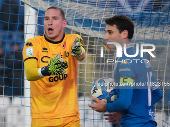 Boris Radunovic of SSC Bari shows disappointment during the Italian Serie B soccer championship match between Brescia Calcio and SSC Bari at...