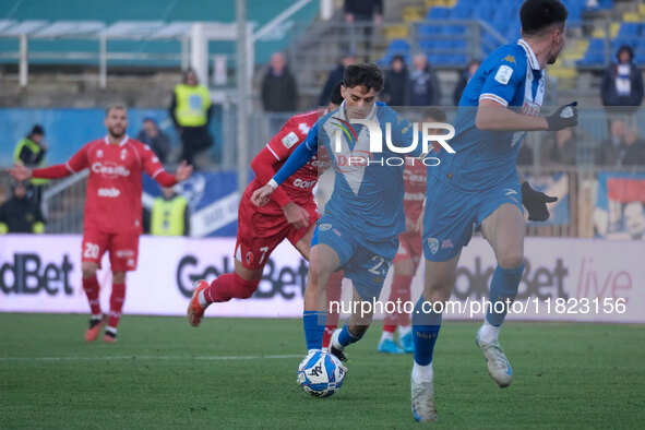 Nicolas Galazzi of Brescia Calcio FC carries the ball during the Italian Serie B soccer championship match between Brescia Calcio and SSC Ba...