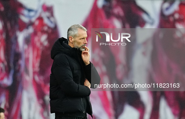 Marco Rose of RB Leipzig  gestures during the Bundesliga match between RB Leipzig and VfL Wolfsburg at Red Bull Arena, Leipzig, Germany on N...