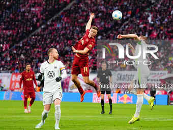 Christoph Baumgartner of RB Leipzig  heads during the Bundesliga match between RB Leipzig and VfL Wolfsburg at Red Bull Arena, Leipzig, Germ...