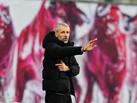 Marco Rose of RB Leipzig  gestures during the Bundesliga match between RB Leipzig and VfL Wolfsburg at Red Bull Arena, Leipzig, Germany on N...