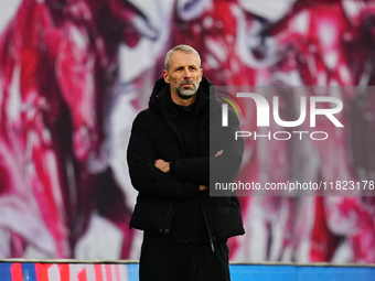 Marco Rose of RB Leipzig  looks on during the Bundesliga match between RB Leipzig and VfL Wolfsburg at Red Bull Arena, Leipzig, Germany on N...