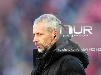 Marco Rose of RB Leipzig  looks on during the Bundesliga match between RB Leipzig and VfL Wolfsburg at Red Bull Arena, Leipzig, Germany on N...