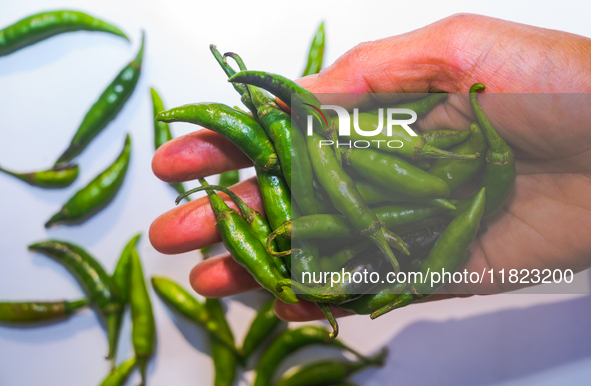  Green Chilies, Also Known As Hari Mirch In India, Are A Staple Ingredient In Indian Cooking And Are Known For Their Distinct Flavor And Int...