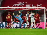 Joakim Maehle of VfL Wolfsburg  scores the teams fourth goal during the Bundesliga match between RB Leipzig and VfL Wolfsburg at Red Bull Ar...