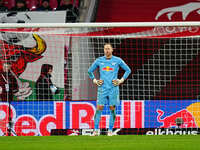 Peter Gulacsi of RB Leipzig  looks on during the Bundesliga match between RB Leipzig and VfL Wolfsburg at Red Bull Arena, Leipzig, Germany o...