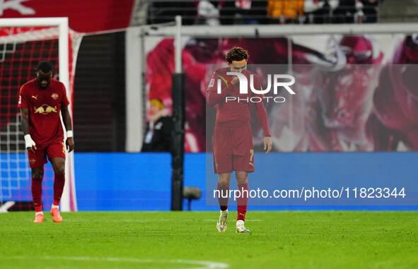 Antonio Nusa of RB Leipzig  looks on during the Bundesliga match between RB Leipzig and VfL Wolfsburg at Red Bull Arena, Leipzig, Germany on...