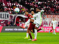 Lois Openda of RB Leipzig  shoots on goal during the Bundesliga match between RB Leipzig and VfL Wolfsburg at Red Bull Arena, Leipzig, Germa...