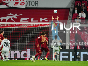 Peter Gulacsi of RB Leipzig  controls the ball during the Bundesliga match between RB Leipzig and VfL Wolfsburg at Red Bull Arena, Leipzig,...