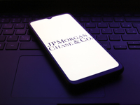 The JPMorgan Chase & Co logo appears on the screen of a smartphone in Reno, United States, on November 30, 2024. (