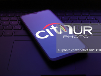 The Citi (Citigroup) logo appears on the screen of a smartphone in Reno, United States, on November 30, 2024. (