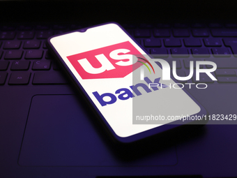 The U.S. Bank logo appears on the screen of a smartphone in Reno, United States, on November 30, 2024. (