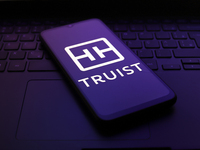 The Truist Financial (Truist Bank) logo appears on the screen of a smartphone in Reno, United States, on November 30, 2024. (