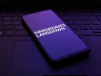 The Hargreaves Lansdown logo appears on the screen of a smartphone in Reno, United States, on November 30, 2024. (