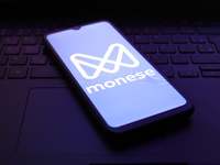 The Monese logo appears on the screen of a smartphone in Reno, United States, on November 30, 2024. (