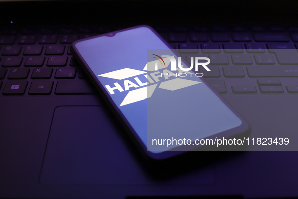 The Halifax logo appears on the screen of a smartphone in Reno, United States, on November 30, 2024. 