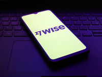 The Wise logo appears on the screen of a smartphone in Reno, United States, on November 30, 2024. (