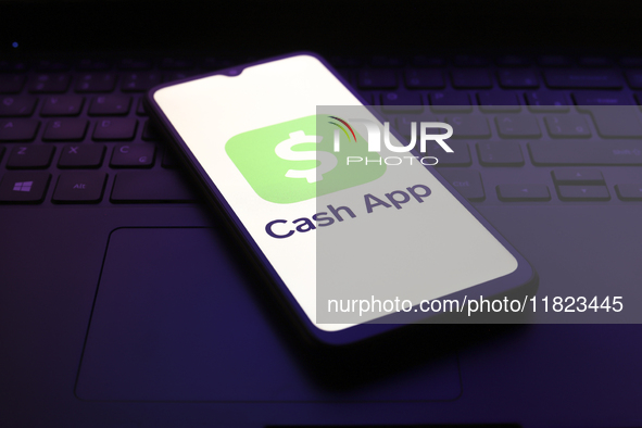 The Cash App logo appears on the screen of a smartphone in Reno, United States, on November 30, 2024. 