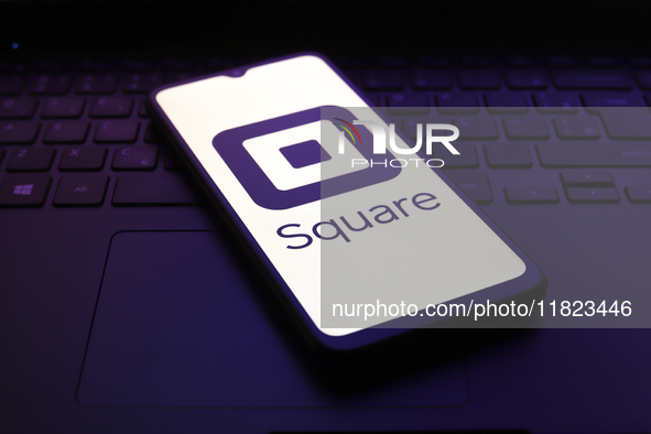 The Square logo appears on the screen of a smartphone in Reno, United States, on November 30, 2024. 