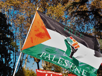 Citizens and activists gather to participate in a demonstration in solidarity with the Palestinian people in Rome, Italy, on November 30, 20...