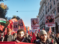 Citizens and activists gather to participate in a demonstration in solidarity with the Palestinian people in Rome, Italy, on November 30, 20...