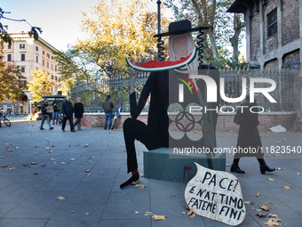 Citizens and activists gather to participate in a demonstration in solidarity with the Palestinian people in Rome, Italy, on November 30, 20...