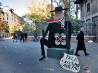 Citizens and activists gather to participate in a demonstration in solidarity with the Palestinian people in Rome, Italy, on November 30, 20...