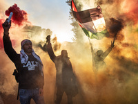 Citizens and activists gather to participate in a demonstration in solidarity with the Palestinian people in Rome, Italy, on November 30, 20...