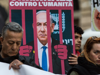 People and various associations participate in a national pro-Palestine demonstration in Rome, Italy, on November 30, 2024, against the geno...