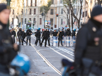 People and various associations participate in a national pro-Palestine demonstration in Rome, Italy, on November 30, 2024, against the geno...