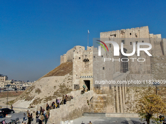 Aerial footage of the city of Aleppo on Saturday, November 30, 2024, following its takeover by rebel forces(