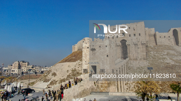 Aerial footage of the city of Aleppo on Saturday, November 30, 2024, following its takeover by rebel forces