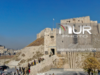 Aerial footage of the city of Aleppo on Saturday, November 30, 2024, following its takeover by rebel forces(