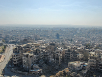 Aerial footage of the city of Aleppo on Saturday, November 30, 2024, following its takeover by rebel forces(